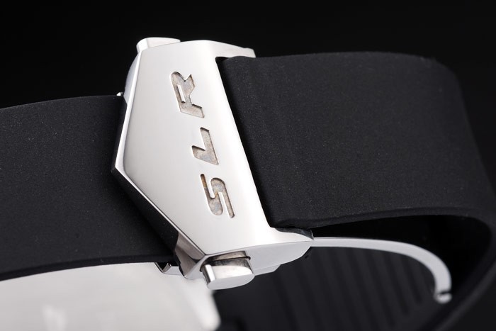 Tag Heuer SLR Swiss Tachymeter Bezel bracelet en caoutchouc noir Cadran Blanc