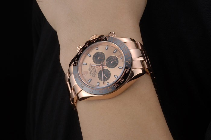 Rolex Daytona Ion plaqué Tachymeter or rose Bracelet en or rose Cadran 80244